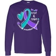 thumbnail image 3 of Inktastic Love and Care Suicide Prevention Awareness Ribbon and Hearts Long Sleeve T-Shirt, 3 of 5