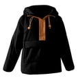 thumbnail image 3 of Womens Crew Neck Pullover Puffer Jacket Long Sleeve Loose Jackets Half Zip Hooded Down Coat With Drawstring Pockets, 3 of 5