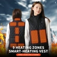 thumbnail image 4 of Plus Size Heated Jackets for Men Woman Casual Zipper Nine Heating Rechargeable Heating Vest USB Smart Stand Collar Cold Protection, 4 of 9