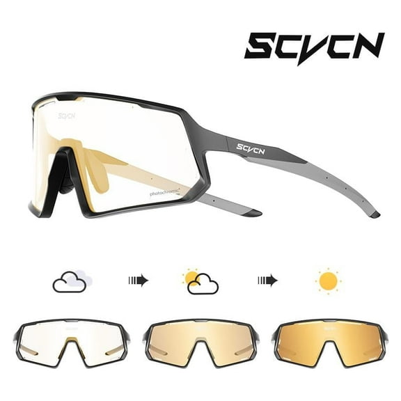 Scvcn Photochromic Cycling Sunglasses For Man Woman Bike Sports Eyewear Ride Bicycle Glasses Outdoor MTB Eyewear Fishing Golf Hiking motorcycle Eyewear UV400