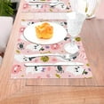 thumbnail image 5 of XMXT Woven Placemats Set of 6, Cute Ghosts Pink Stain Resistant Table Runner Anti-Skid Place Mats for Dining Table, 12 x 18 inches, 5 of 6