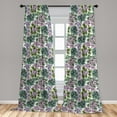 thumbnail image 5 of Ambesonne Floral Curtains, Violet Peonies, Pair of 28"x63", Multicolor, 5 of 5