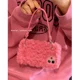 thumbnail image 2 of Bolso de mano de terciopelo rosa para iPhone 14 Pro Max 13 pulgadas Funda para teléfono Spicy Girl 12 fundas pequeñas para teléfono móvil de mujer, 2 of 4