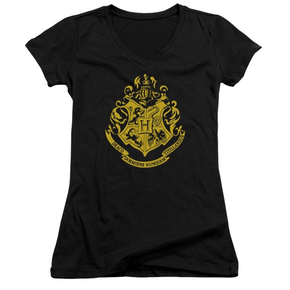 Harry Potter Hogwarts Crest Officially Licensed Junior V Neck T Shirt
