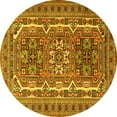 thumbnail image 1 of Ahgly Company Machine Washable Indoor Round Persian Yellow Traditional Area Rugs, 3' Round, 1 of 4