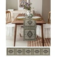 thumbnail image 3 of ERUNPONLY Retro Boho Table Runner - 60 Inch Long Farmhouse Neutral Ethnic Florals Motifs Cotton and Linen Blended Dress Scarves Farmhouse Table Runner for Kitchen Dining, Coffee Table, 13" x 60", 3 of 8