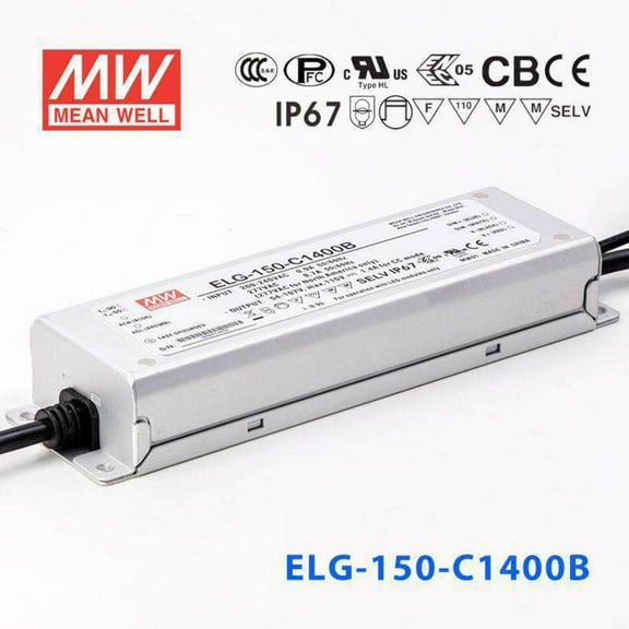 Mean Well ELG-150-C1400B Power Supply 150W 1400mA - Dimmable