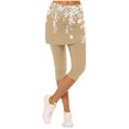 thumbnail image 2 of QATAINLAV Ropa de Verano Para Mujer! Skirted Legging Pants for Women Tummy Control Floral Printed Gym Athletic Dress Capris Summer Running Sport Capris Leggings Khaki XL, 2 of 7