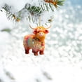 thumbnail image 4 of Christmas Ornaments Highland Cow Decor Christmas Tree Decorations Cute Acrylic Cow Pendants Cartoon Cow Decorative, 4 of 7