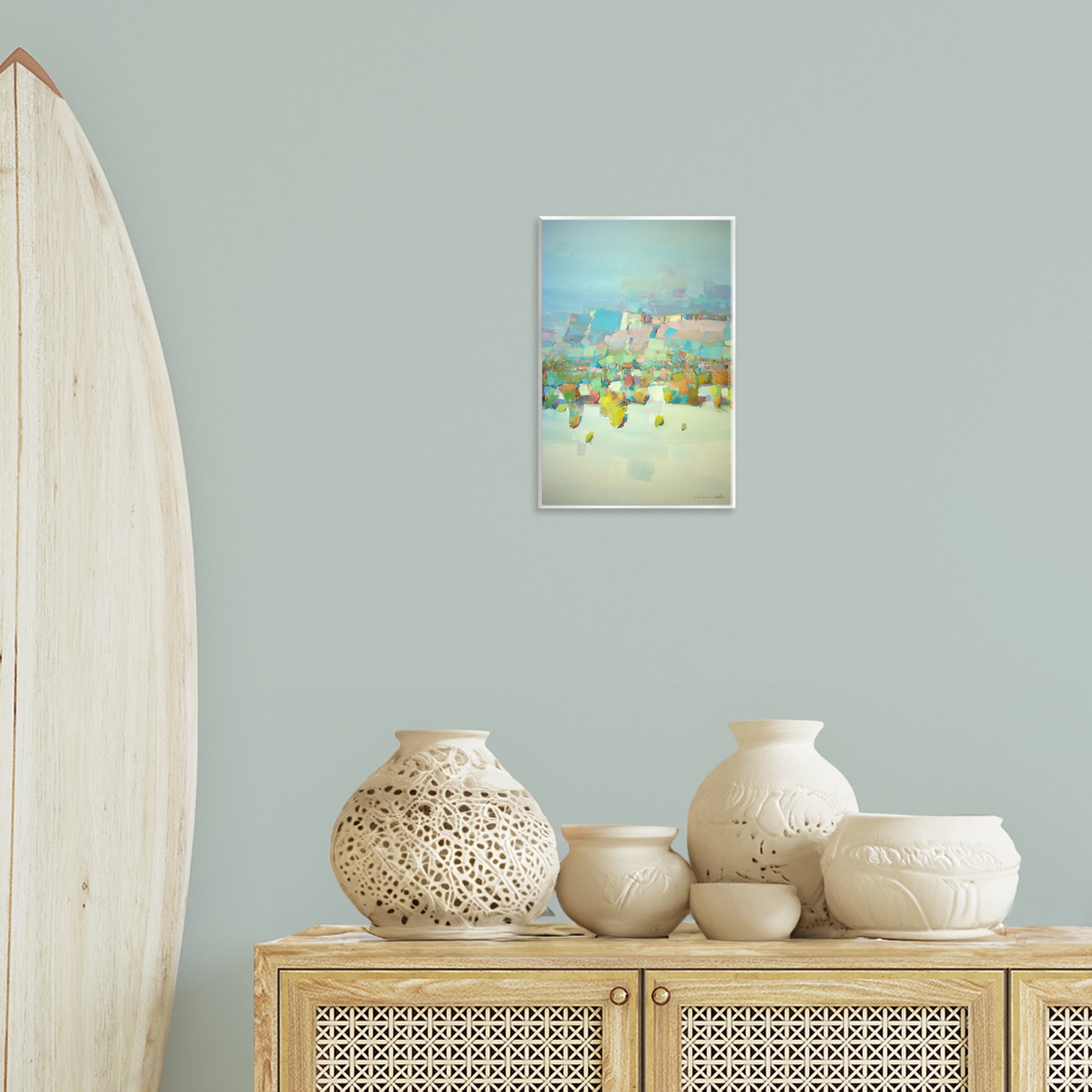 Stupell Industries Contemporary Beach Landscape Abstract Painting Unframed Art Print Wall Art, 10 x 15