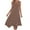 Brown, variant on Kmdttou Women Summer Casual Short Sleeve Dresses Print Sleeveless Pocket Irregular Hem Round Neck Dress (Size:S-2XL)