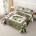 thumbnail image 3 of Erosebridal Green Pike Fish Twin Quilt Set for Boys Girls, Rustic Wildlife Twin Coverlet Set, 2pcs, 3 of 7
