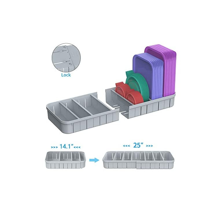 Expandable Food Container Lid Organizer, Lid Storage Organizer