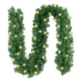 thumbnail image 1 of Christmas 2.7m Christmas Wreath Christmas Rattan Mantel Decoration Wreath Wicker Garland With 30 LED, 1 of 8