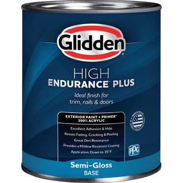 Glidden HEP Exterior Paint   Primer All-In-One, Tintable, Semi-Gloss, 1 Quart
