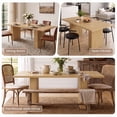 thumbnail image 4 of Hawsaiy Dining Table Set for 8, 78" Farmhouse Dining Table with 8 Upholstered Dining Chairs, Large Kitchen Table Set with Thick Waterproof Top & Metal Leg Chairs for Dining Room(Natural + Beige), 4 of 9