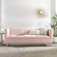 thumbnail image 2 of Tufted Sofa, Velvet, Pink, Modern Contemporary Urban Design, Living Lounge Room Hotel Lobby Hospitality, 2 of 8