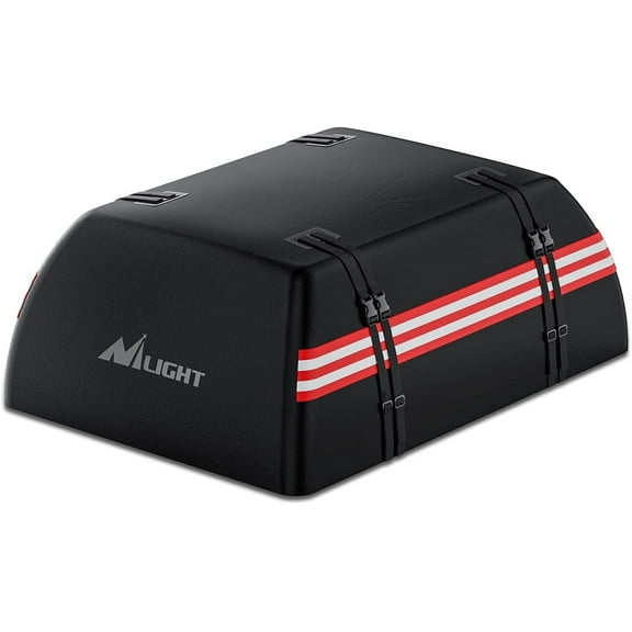 Nilight Car Roof Bag 15 Cubic Feet Waterproof Rooftop Cargo Carrier,Suitable for All Vehicle with/Without Rack - Waterproof Zip,Reflective Strip,Anti-Tear 840D PVC, with Anti-Slip Mat