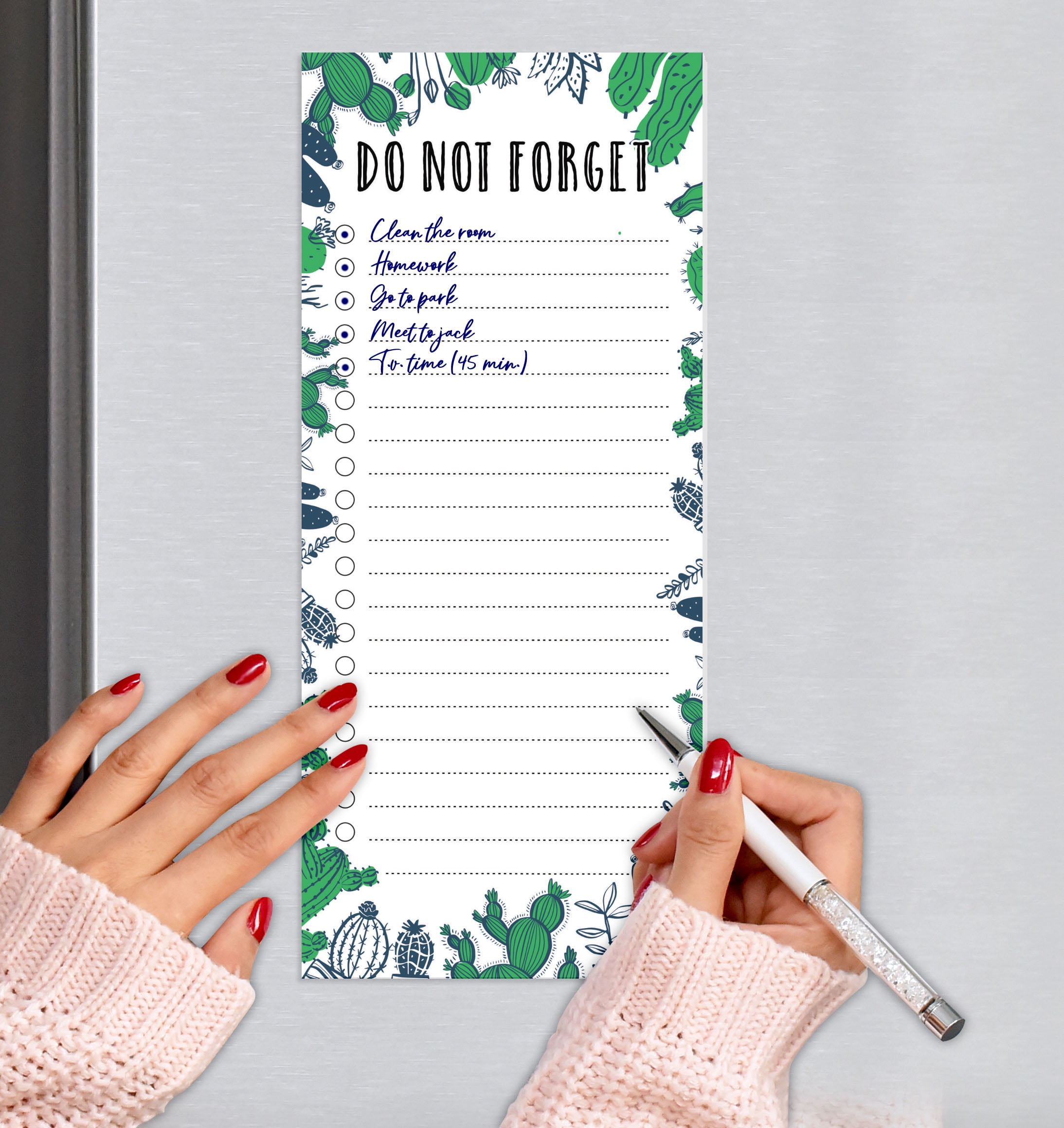Inkdotpot Pack of 3 Magnetic Fridge To-Do List Notepads- Magnetic Memo Pads For Refrigerator-(50 Sheets Each)-1L