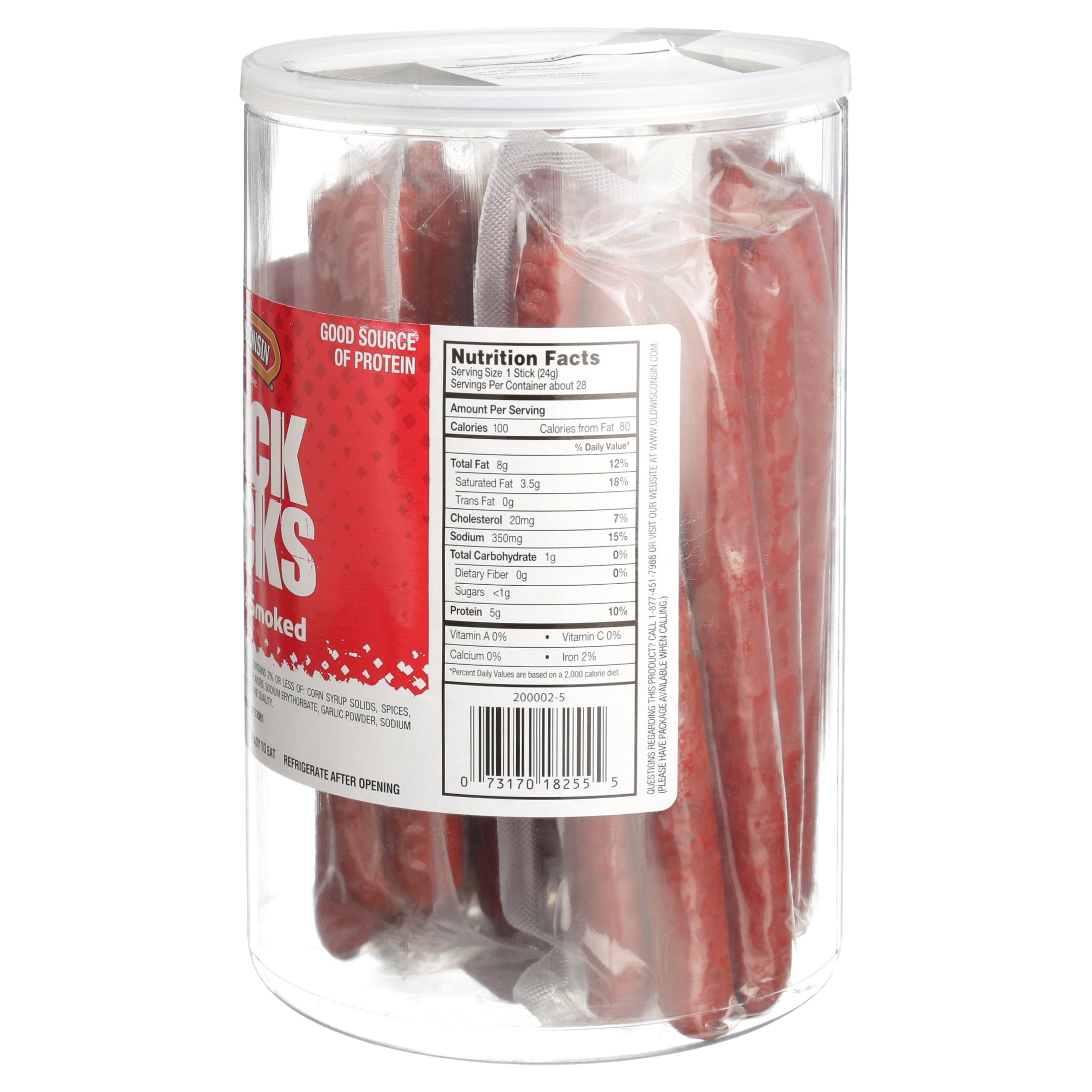 Old Wisconsin Twisted Link Beef Snack Stick 24oz Jar