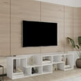 thumbnail image 7 of DreamBuck Double L-Shaped TV Stand with Storage Shelves, Adjustable TV Console Table, Wood TV Stand for 32-70 Inch TVs, Cubed Open Shelves, Divider, and Display Shelf in one, for Living Room or Room, 7 of 7