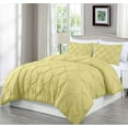 thumbnail image 2 of Chezmoi Collection Berlin Yellow Pinch Pleat Twin Comforter Set, 2-Piece, Soft Pintuck, Lightweight All Season Microfiber Bedding, 2 of 9