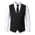 thumbnail image 4 of Men Fashion Jackets Outdoor Wedding Party V Neck Sleeveless Slim Fit Strap Chain Suit Vest Classic Coat Dailywear Comfy Loose Overcoat, 4 of 9