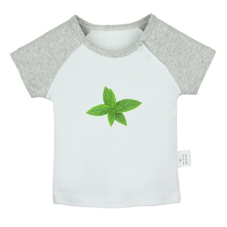 

Nature Pattern Peppermint T shirt For Baby Newborn Babies T-shirts Infant Tops 0-24M Kids Graphic Tees Clothing (Short Gray Raglan T-shirt 18-24 Months)