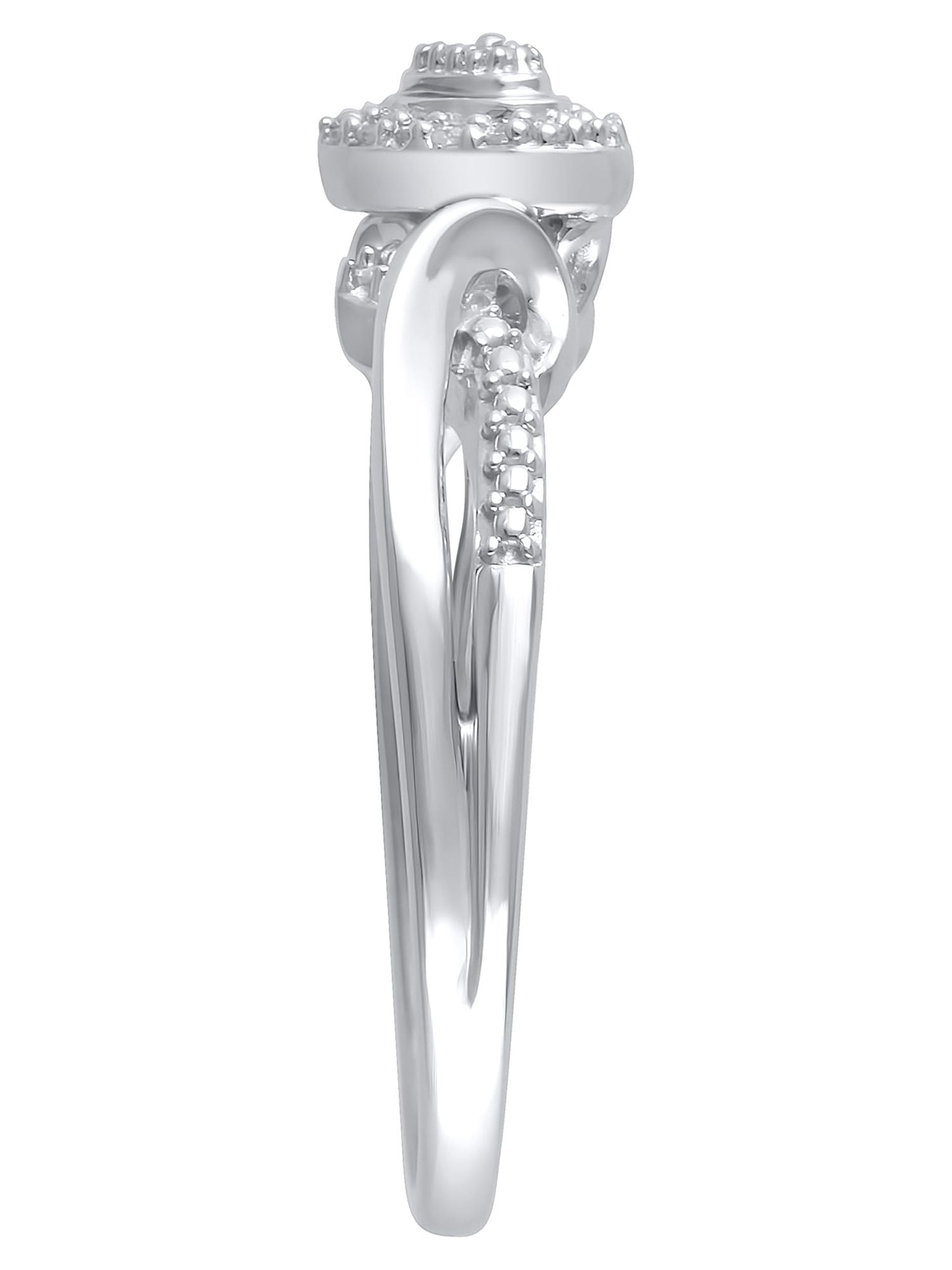 1/20 Carat T.W. (I3 clarity, I-J color) Hold My Hand Diamond Heart Promise Ring in Sterling Silver, Size 6
