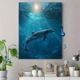 thumbnail image 4 of Dolphin Underwater Ocean Scene Canvas Print, Wall Art for Living Room Bedroom Office Bathroom Hotel Home, 4 of 8