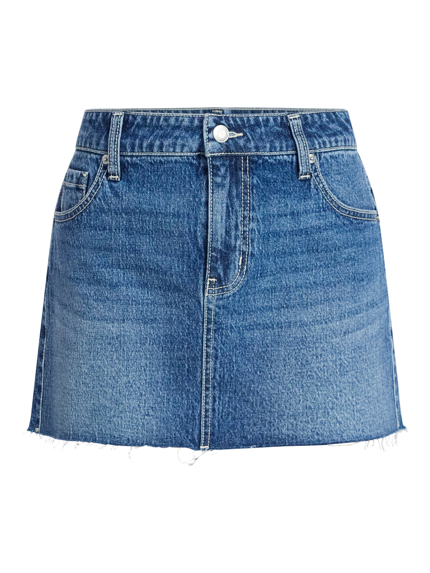 No Boundaries Denim Mini Skirt, Women's XXS-XXL