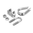 thumbnail image 4 of Unique Bargains 5/16' Wire Rope Kit, 20 Pack M8 Stainless Steel Thimbles & Clamps for Wire Rope, 4 of 7