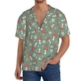 thumbnail image 1 of Balery Retro Hippie Groovy Mushroom Camisa Casual de Manga Corta con Botones para Hombre, Texturizada, Estilo Cubano, para Playa, Verano-Small, 1 of 5