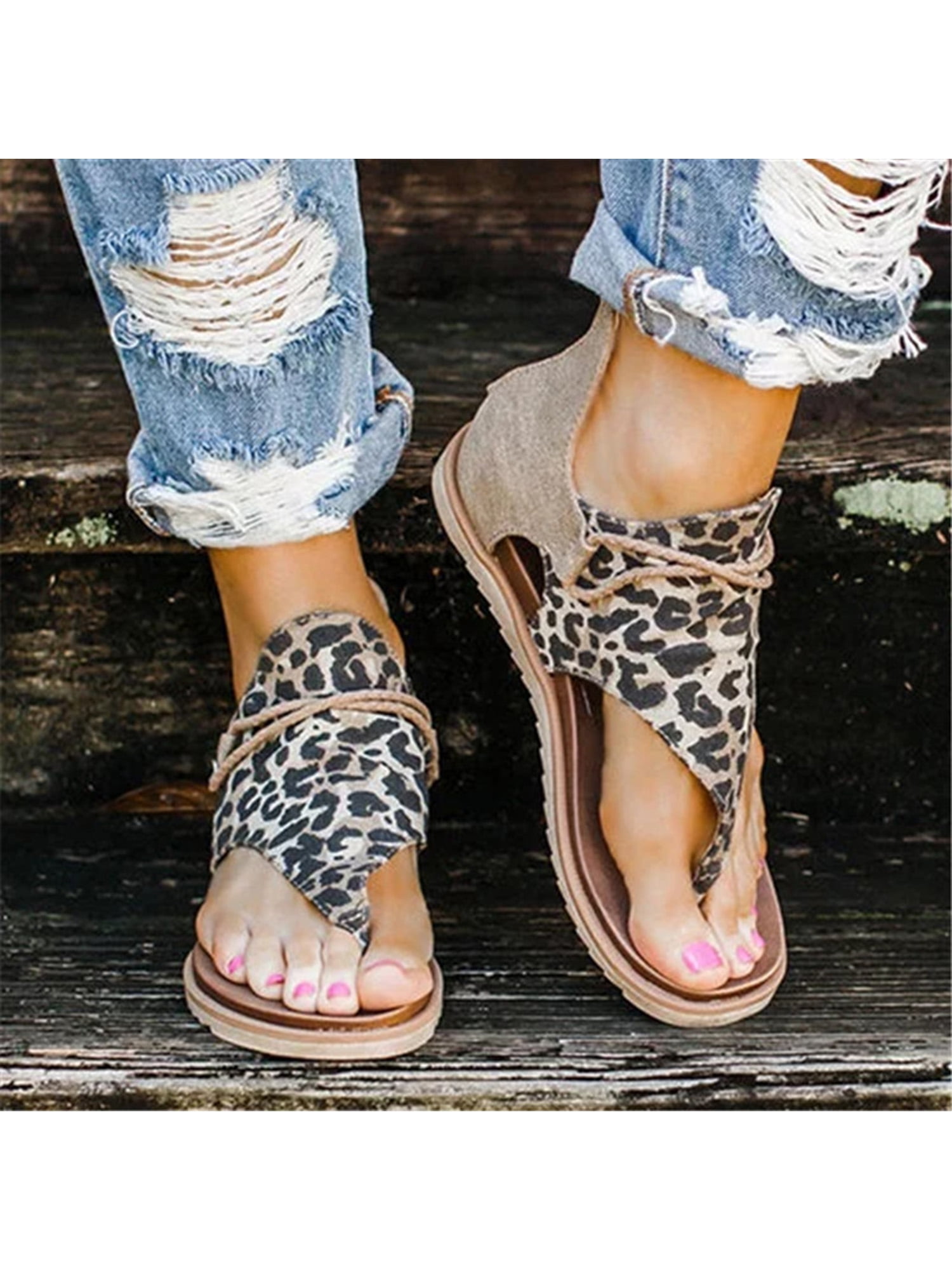 Lacyhop Women 's Zipper Open Toe Flip 