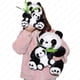 thumbnail image 5 of Panda de peluche Animales de peluche con Panda Bebé de Peluche, Mamá Nativa y Bebé Panda de Bambú de Peluche, 5 of 5