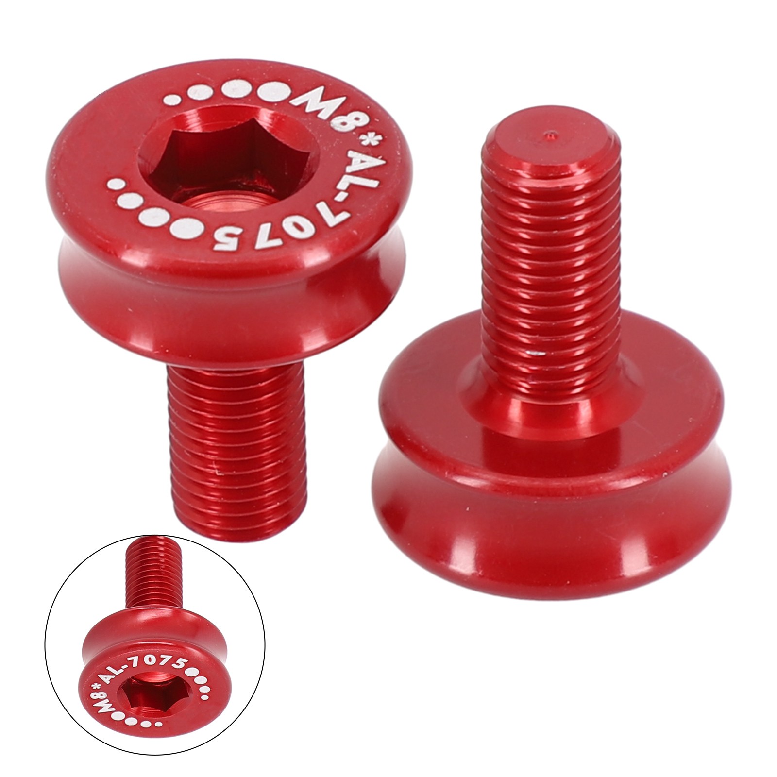 CADeN 8mm Flanged Axle Bolt Set - 2 Pack For Square Tapered Bottom Brackets