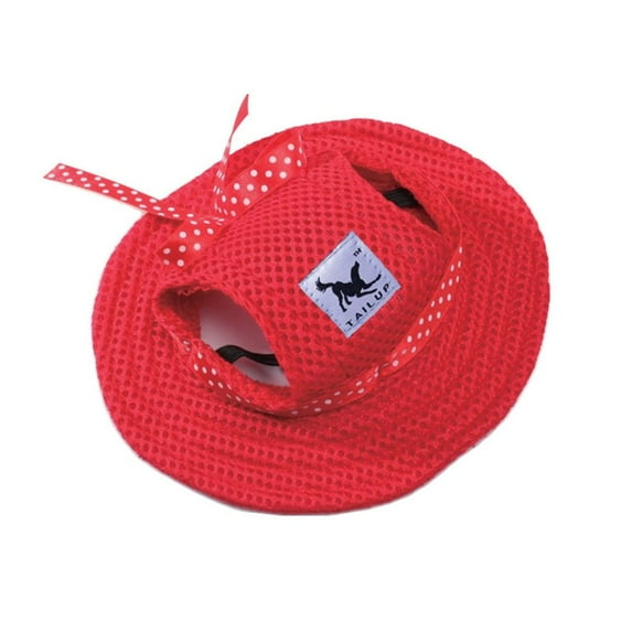 Breathable Canvas for Small Medium Mesh Cloth Dog Caps Cat Hat Pet Products Sunhat RED M