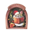 thumbnail image 2 of Linnome Wooden Mouse Hole Fridge Magnet Christmas Refrigerator Sticker Home Wall Ornament, 2 of 6