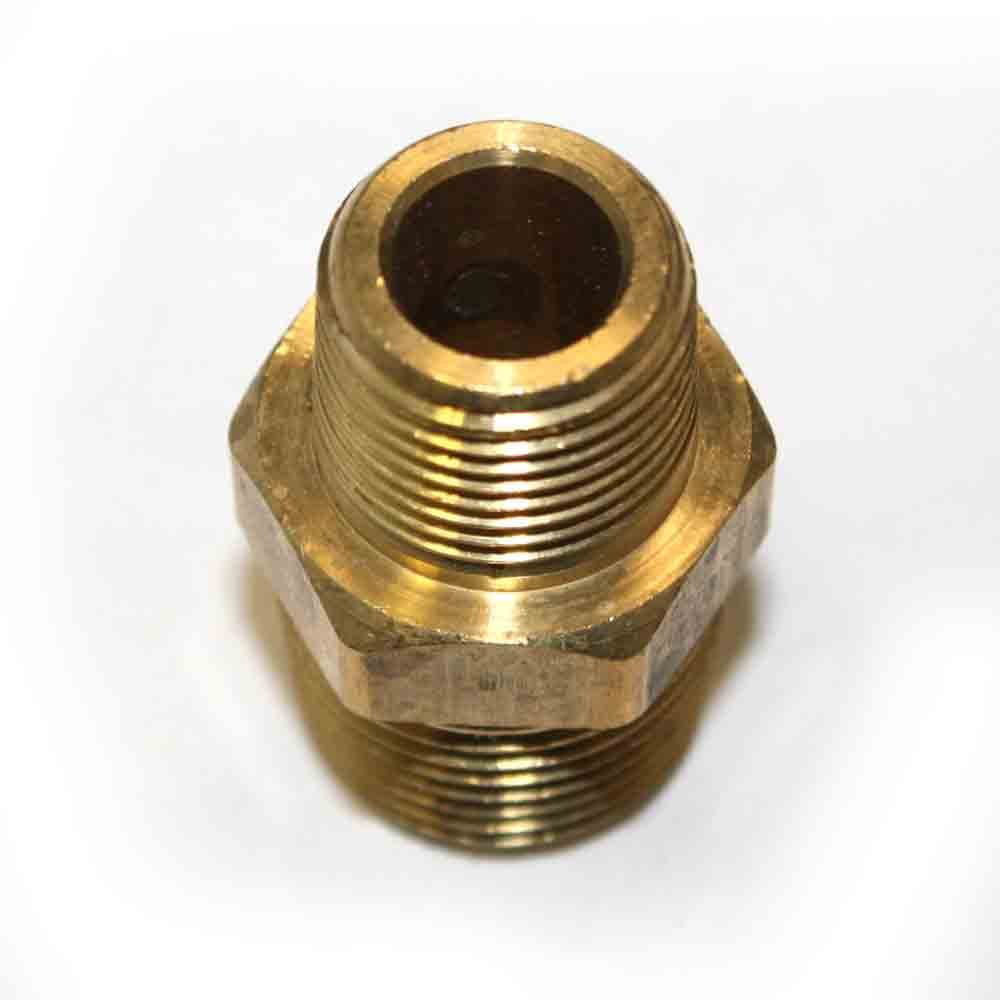 3/8" x 1/2" NPT Male Brass Hex Nipple Reducer pipe fitting air fuel water FA618 