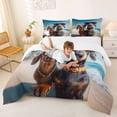 thumbnail image 3 of Homewish Retro Dachshund Dog Queen Comforter Set,Ocean Beach Comforter Sets Queen,Blue,3 Pieces,1 Comforter and 2 Pillowcases, 3 of 7