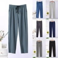 thumbnail image 5 of Ecqkame Men's Comfy Pajamas Pants Casual Loose Soft Sleep Lounge Pants Elastic Waist Drawstring Sleepwear Pj Bottoms With Pockets Dark Gray XXL, 5 of 5