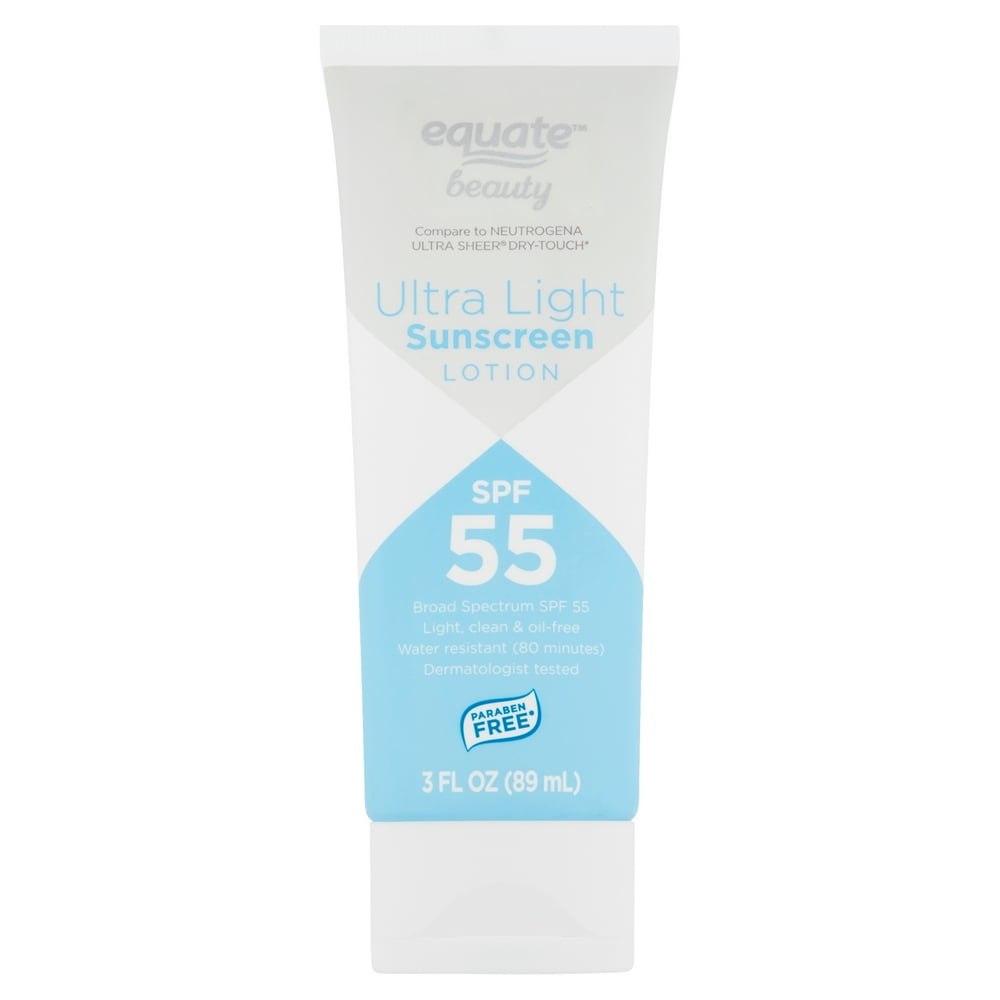 Equate Beauty Ultra Light Broad Spectrum Sunscreen Lotion, SPF 55, 3 fl