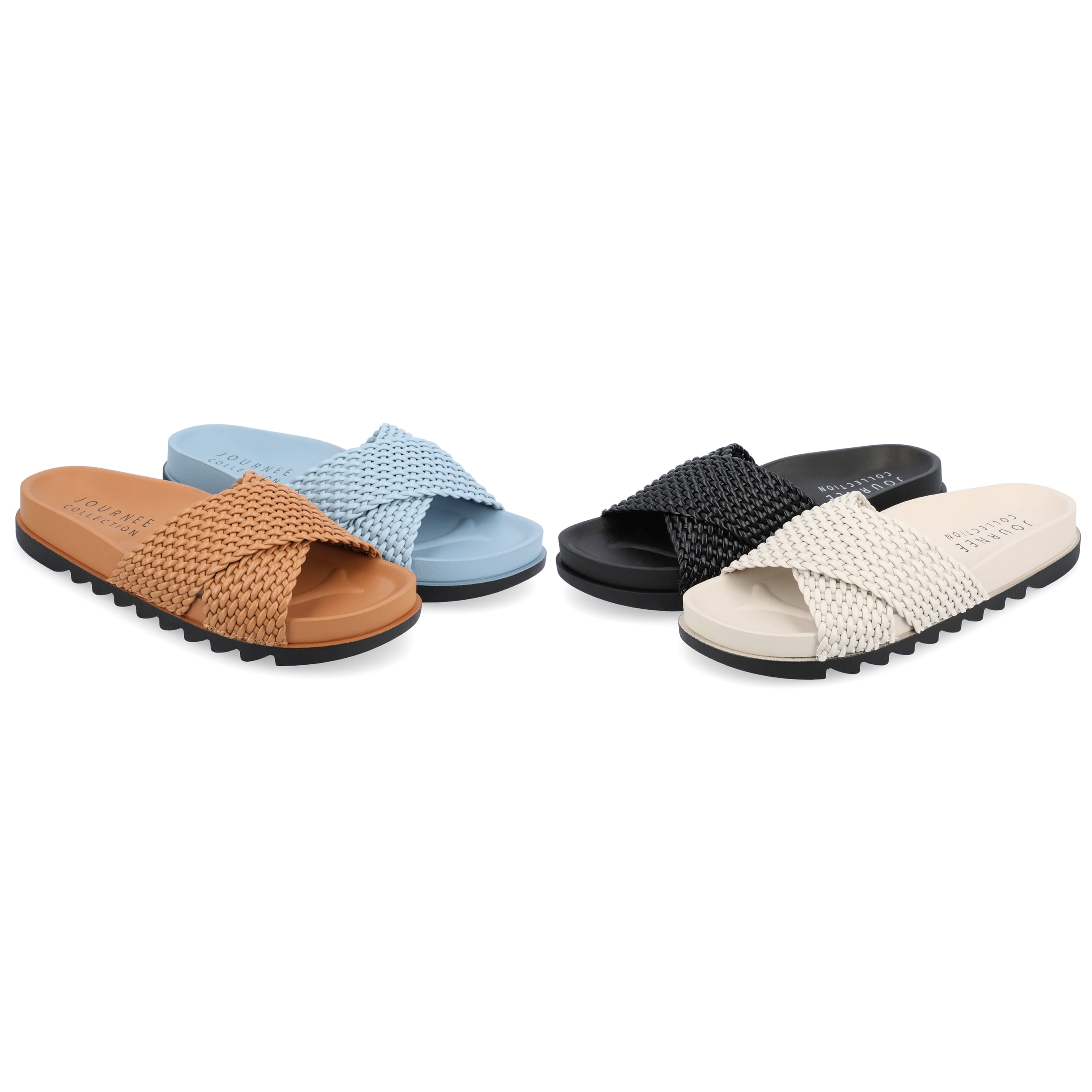 Journee Collection Womens Gretie Flatform Treaded Slide Sandal