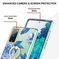 thumbnail image 3 of Compatible for Samsung Galaxy S20 FE Case with Ring Kickstand Holder Clear Floral Pattern Hybrid PC TPU Shockproof Protective Phone Case Cover for Samsung Galaxy S20 FE Women Girls, Blue Flower, 3 of 5