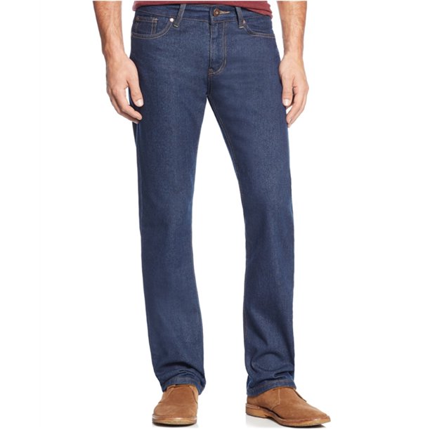 Jeans Ring Of Fire de Pierna Recta 5 Bolsillos para Hombre Azul 34W x 34L