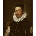 thumbnail image 2 of Domenico Tintoretto 12x14 Black Ornate Wood Framed Double Matted Museum Art Print Titled: Portrait of a Gentleman (1585-1590), 2 of 5