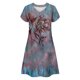 thumbnail image 4 of Moda mujer manga corta cuello en V verano suelto cómodo casual vestido de impresión Fridja  qw6087, 4 of 4