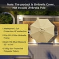 thumbnail image 5 of Bibana 9ft Patio Umbrella Replacement Canopy Market Umbrella Top Outdoor Umbrella Canopy with 8 Ribs (Tan), 5 of 6