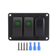 thumbnail image 1 of Panel de interruptor basculante de 2 bandas, panel de interruptor de palanca de cargador USB doble, panel de interruptor de 2 luces individuales y cargador de coche de 3,4 A con 45(verde), 1 of 14