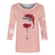 thumbnail image 2 of Navidad Mujeres Tops, Manga 3/4 Cuello Redondo Suéter con Impresión de Vacaciones, Camiseta de Manga Larga, 2 of 3
